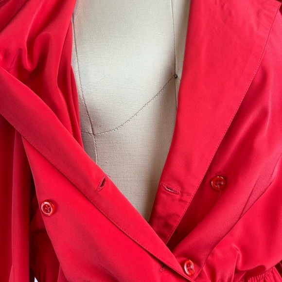 Talbots | Red Vintage Long Sleeve Polyester Midi Dress, petite, size 14P - Picture 8 of 14